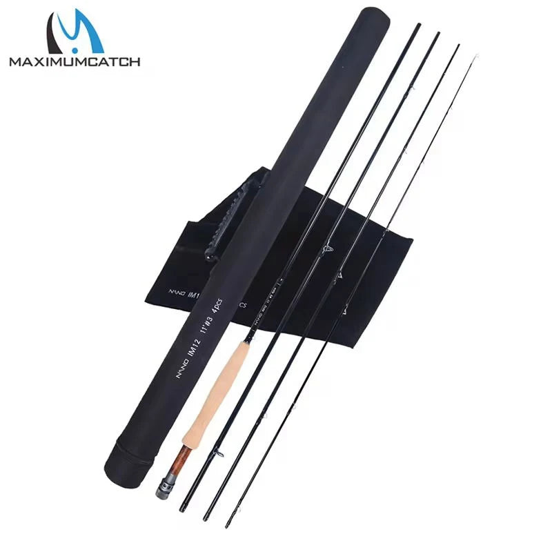 Maximumcatch NANO Nymph 10FT/11FT 2/3/4wt Fly Fishing Rod IM12 Graphite Carbon Fiber Fast Action Fly Rod