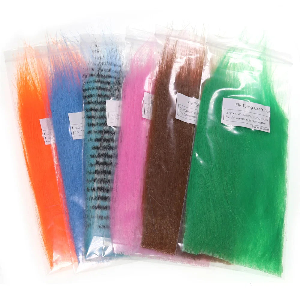 Soft Synthetic Fiber Grizzled Craft Fur Fly Tying Materials