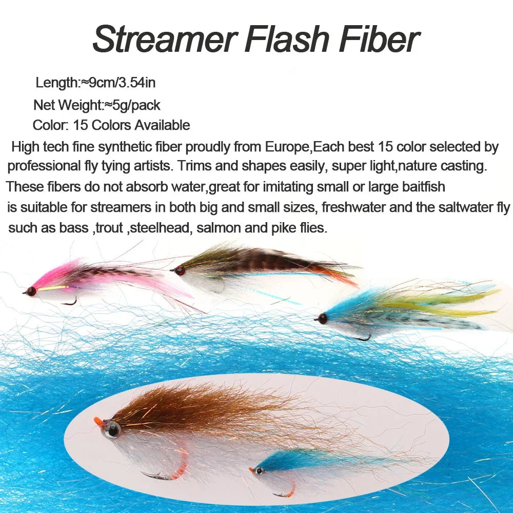 Flash Streamer Fiber Synthetic Fiber Fly Tying Material